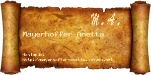 Mayerhoffer Anetta névjegykártya
